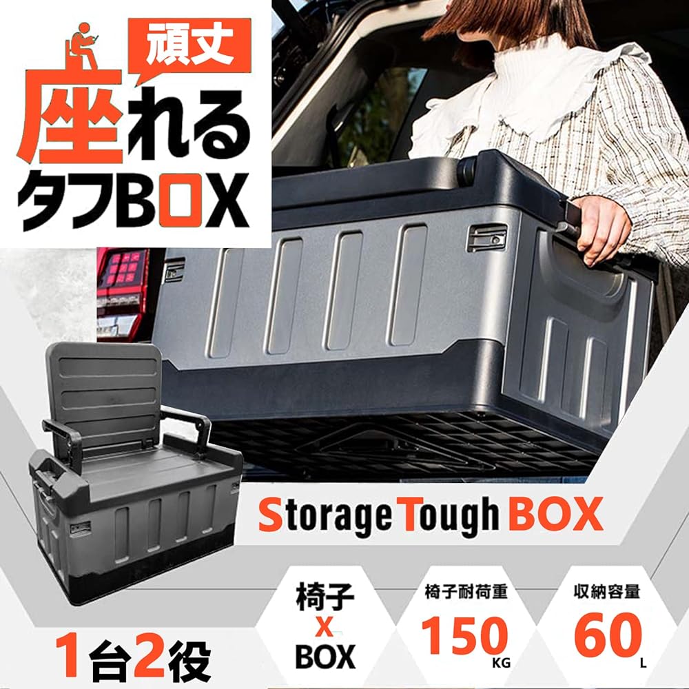 Storage Box, Seat Chair, Storage Case, Multifunctional, 2-in-1, Foldable, Car Pocket, Storage Stool, Waterproof Bag Included, Backrest Included, Large Capacity, Easy Assembly, Load Capacity 150kg, Multipurpose, For Cars, Home Use, Fishing Case, Portable,