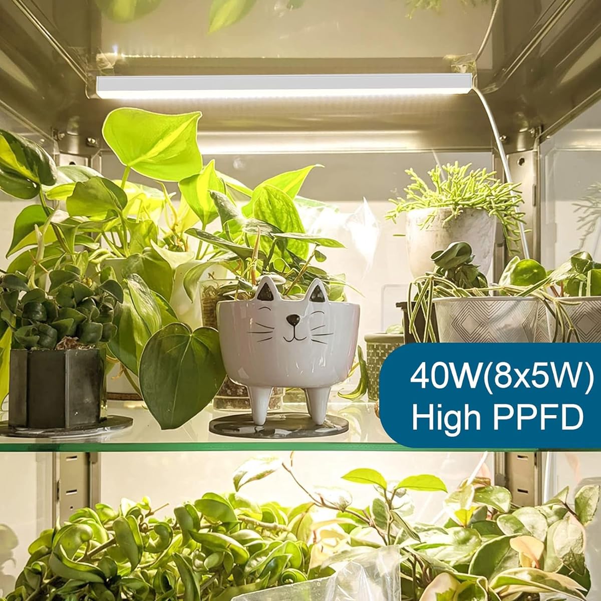 Barrina Grow Lights for Indoor Plants, Full Spectrum Solar Light, 1ft LED Grow Bulbs, T5 Grow Light Strip, Plug and Play, Yellow, 8 Pack