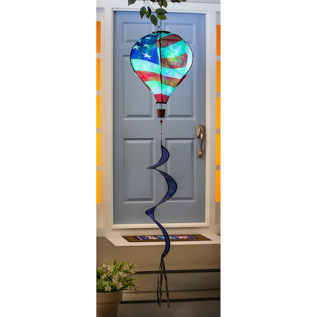 Evergreen Waving American Flag Animated Lighted Balloon Spinner