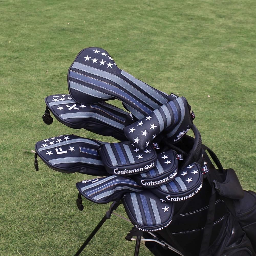Craftsman Golf Blue Strip Square Mallet Putter Cover Customizable