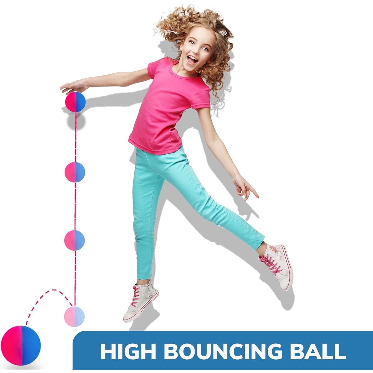 Entervending Extra Large Rubber Ball for Kids ICY Bounce Ball 75mm