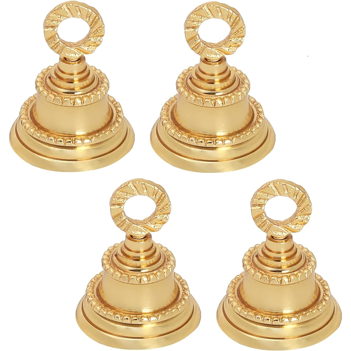 Plain Embossed Gold Indian Brass Bell Jingle Bell Home Door Decor Craft Bell Christmas Decor Bell Pet Bell Christmas Craft Bell Various Sizes and Sets (Embossed 4)