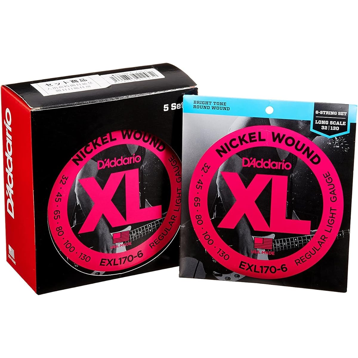 D'Addario Bass String Nickel Long Scale 5 String .045-.130 EXL170-5 x 5 Set [Domestic Genuine Product]