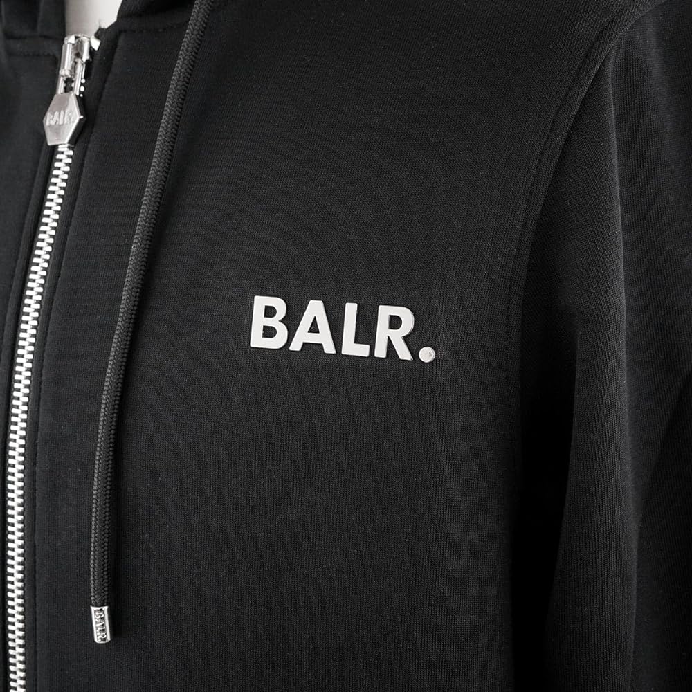 [Baller] BALR Zip Up Hoodie B1267.1001 Q-Series Straight Zip Thru Hoodie Men's Black 101 Black