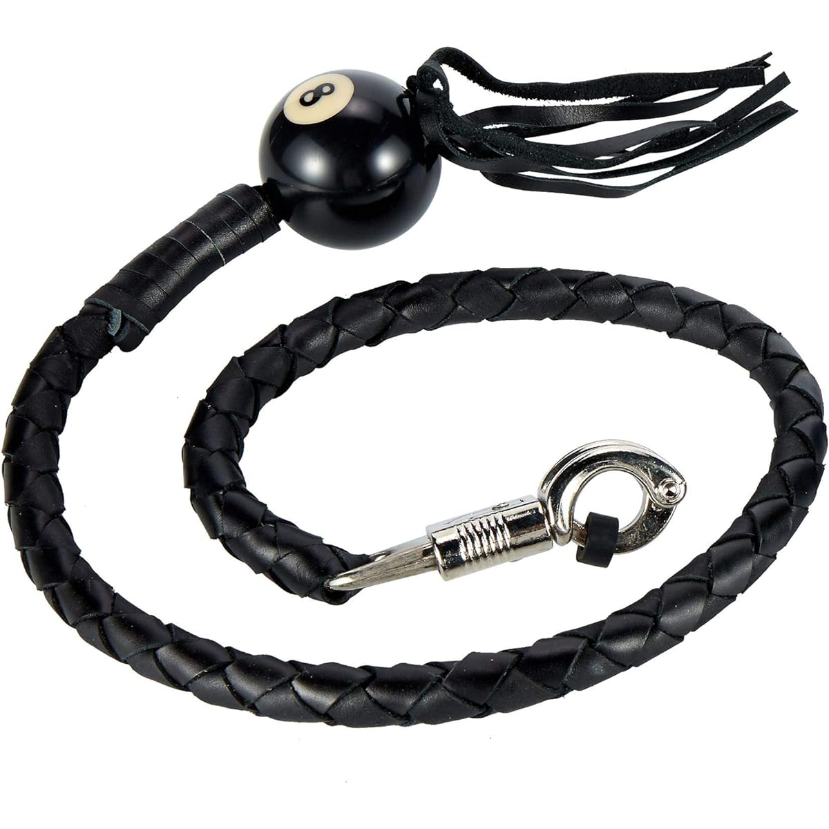 Motorcycle Get Back Whips Leather with Different Color Pool Balls (White & Green with 14 Balls)