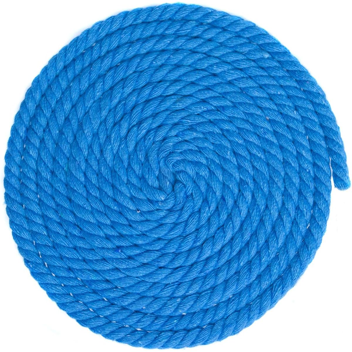 1/4" Thick Twisted Cotton Macrame Craft Rope - Wide Variety of Color and Pattern Options (Light Blue, 10 Feet)