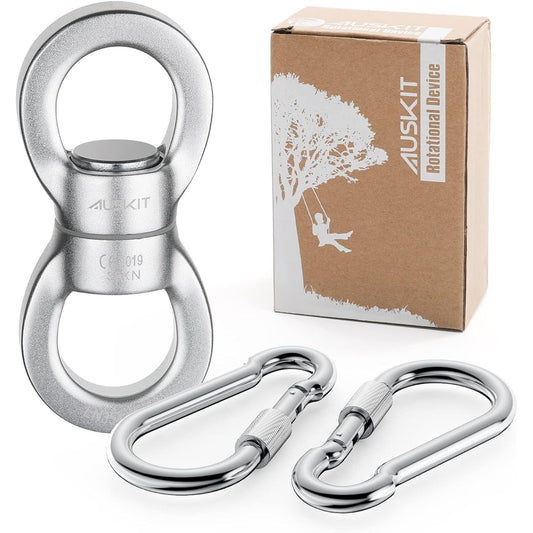 AusKit Swing Swivel, 35 KN Safest Rotational Device Hanging Accessory for Web Tree Swing, Therapy Swing, Aerial Dance, Swing Spinner Hanger, Rock Climbing, Hanging Hammocks