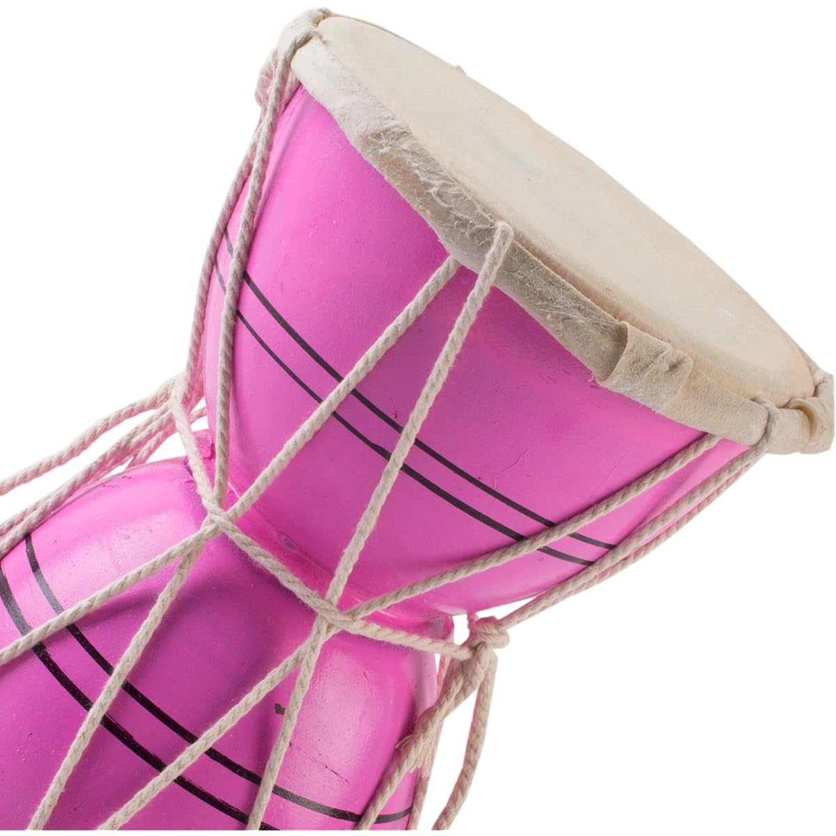 Handmade Wooden & Leather Classic Indian Ethnic Dumroo Hand Drum Set Percussion Decoration Collectible Showpiece Musical Instruments of the World (Pink)