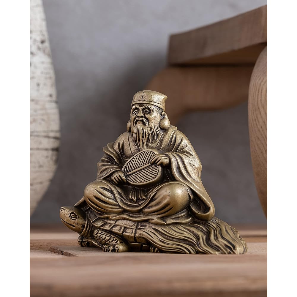 Seven Lucky Gods of Good Luck, Jurojin, Silky Gold, Buddhist sculptor: Hideun Makita, original model_old beauty, Buddha statue, ornament, Takaoka Copperware (Jurojin 7F)