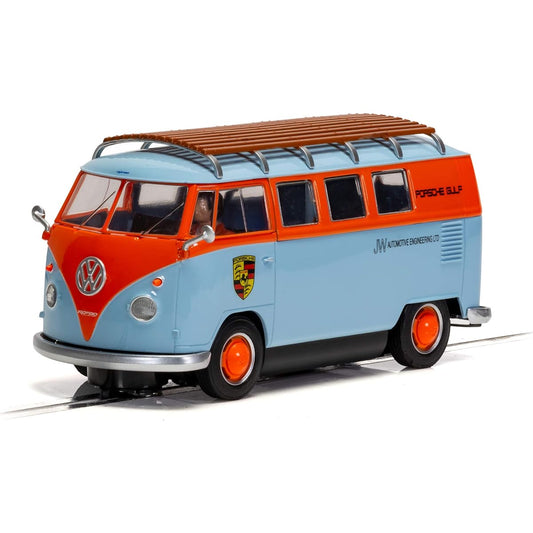 Scalextric Volkswagen T1B MicroBus ROFGO Gulf Van 1:32 Slot Race Car C4217, Orange & Light Blue