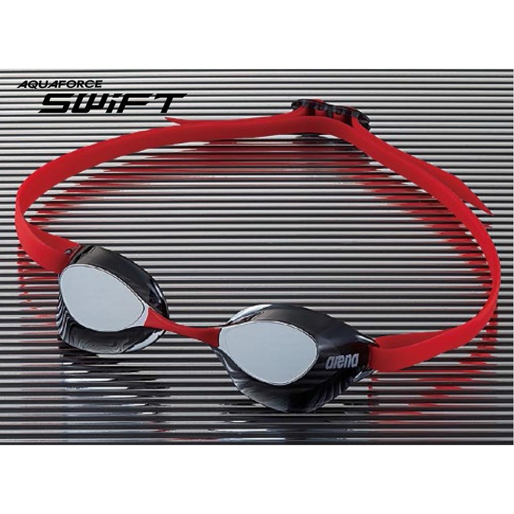 [FINA Approved] arena Swimming Goggles for Racing Unisex [Aqua Force Swift] Free Size Mirror Lens No Cushion UV Protection AGL-130M