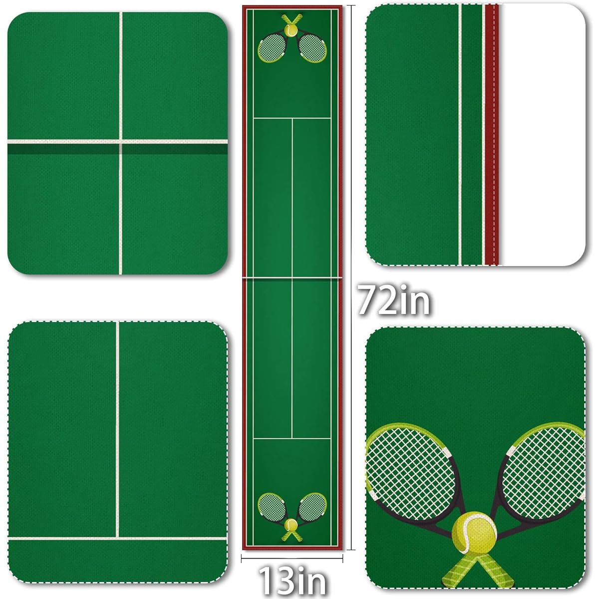 Vohado Tennis Court Table Runner Tennis Theme Birthday Party Decor Dining Room Kitchen Home Decor