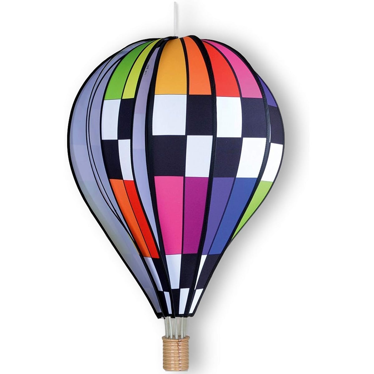 Premier Kites 26 in. Hot Air Balloon – Checkered Rainbow