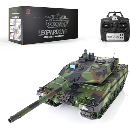 1/16 Henglong Tk7.0 Leopard 2A6 RC Tank Ir Battle BB Shooting Engine Smoke 2.4Ghz Remote Control Car Model 3889