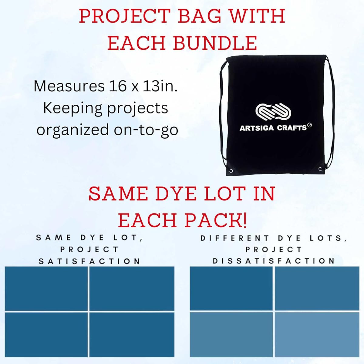 Caron Knitting Yarn Century Collection 16oz 2 Skin Factory Pack (Same Dye Lot) Bundle with 1 Artsiga Crafts Project Bag 2-Pack MPN-294015-15010