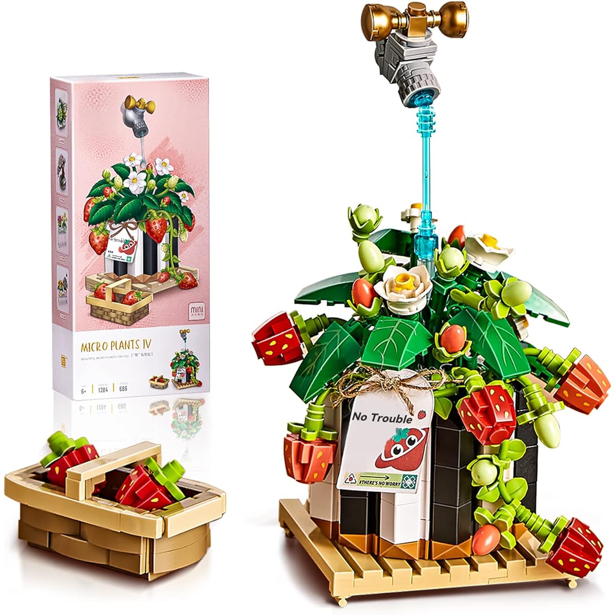 Flower Building Toy Set Compatible with Lego Flower Mini Bricks Bonsai Model Creative DIY Building Blocks Kit for Anniversary Mother's Day Birthday Gift