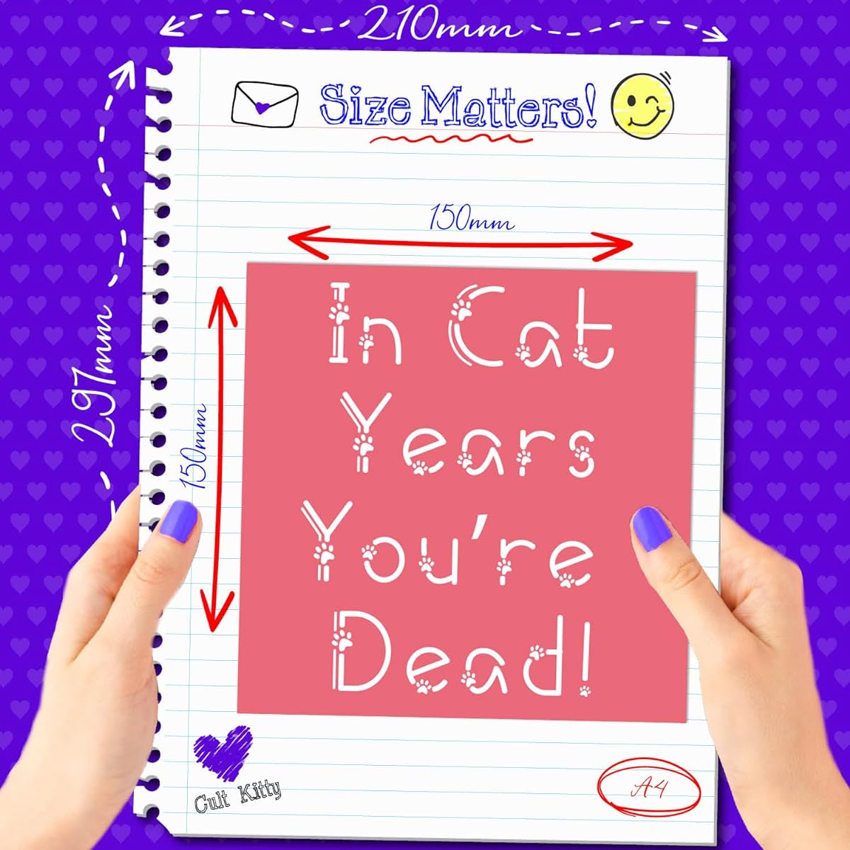 Cult Kitty - In Cat Years You're Dead! - Funny Birthday Cards for Him - Birthday Cards for Her - Mother's Birthday Cards - Dad Birthday Cards - Cards for Husband, Wife, Boyfriend or Girlfriend - humor