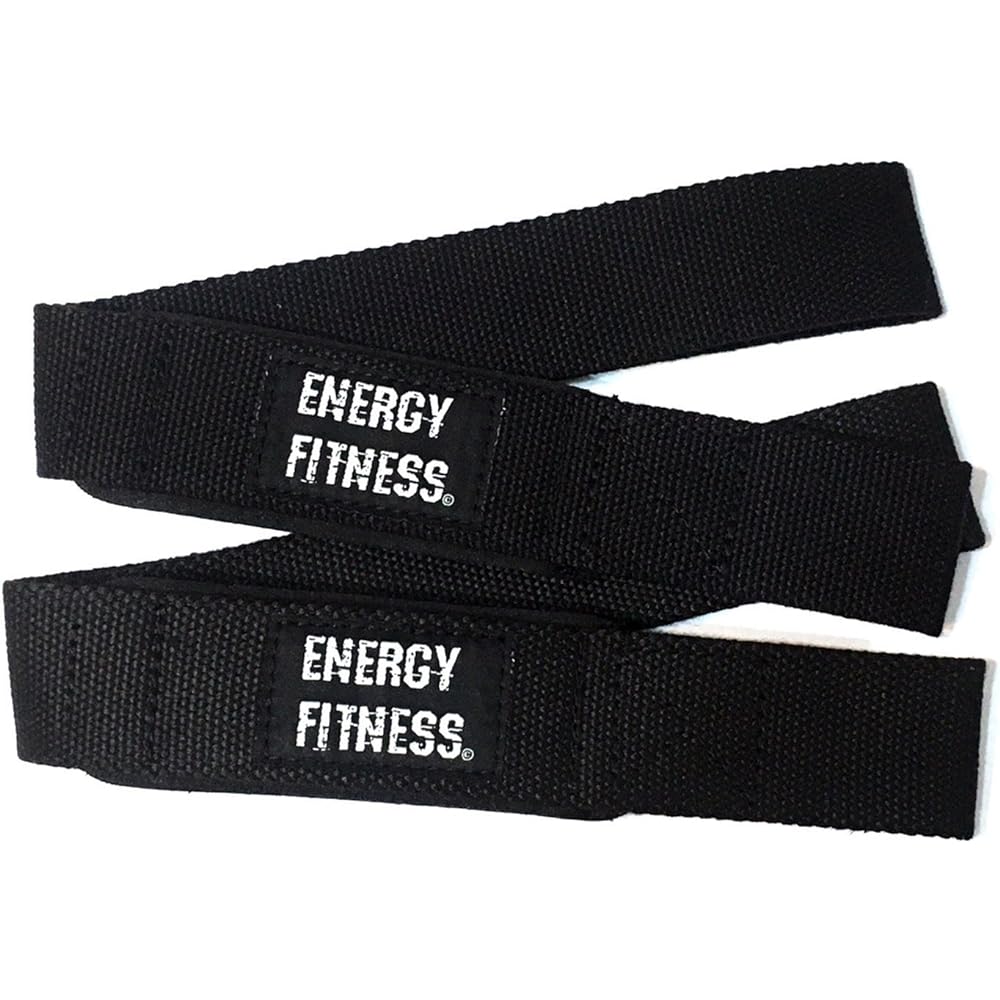 [EN-FIT] Weight Training Supporter Durable and Easy to Use Wrist Wrap Wrist Strap Free Size Set of 2 Lifting Strap Training Beginner Muscle Training Black (Black)