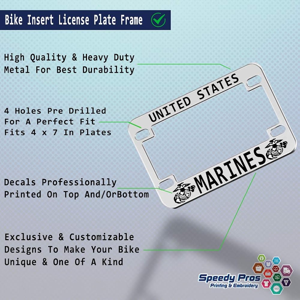 Speedy Pros Masonic Mason Moson Logo Metal Bike Motorcycle License Plate Frame Holder