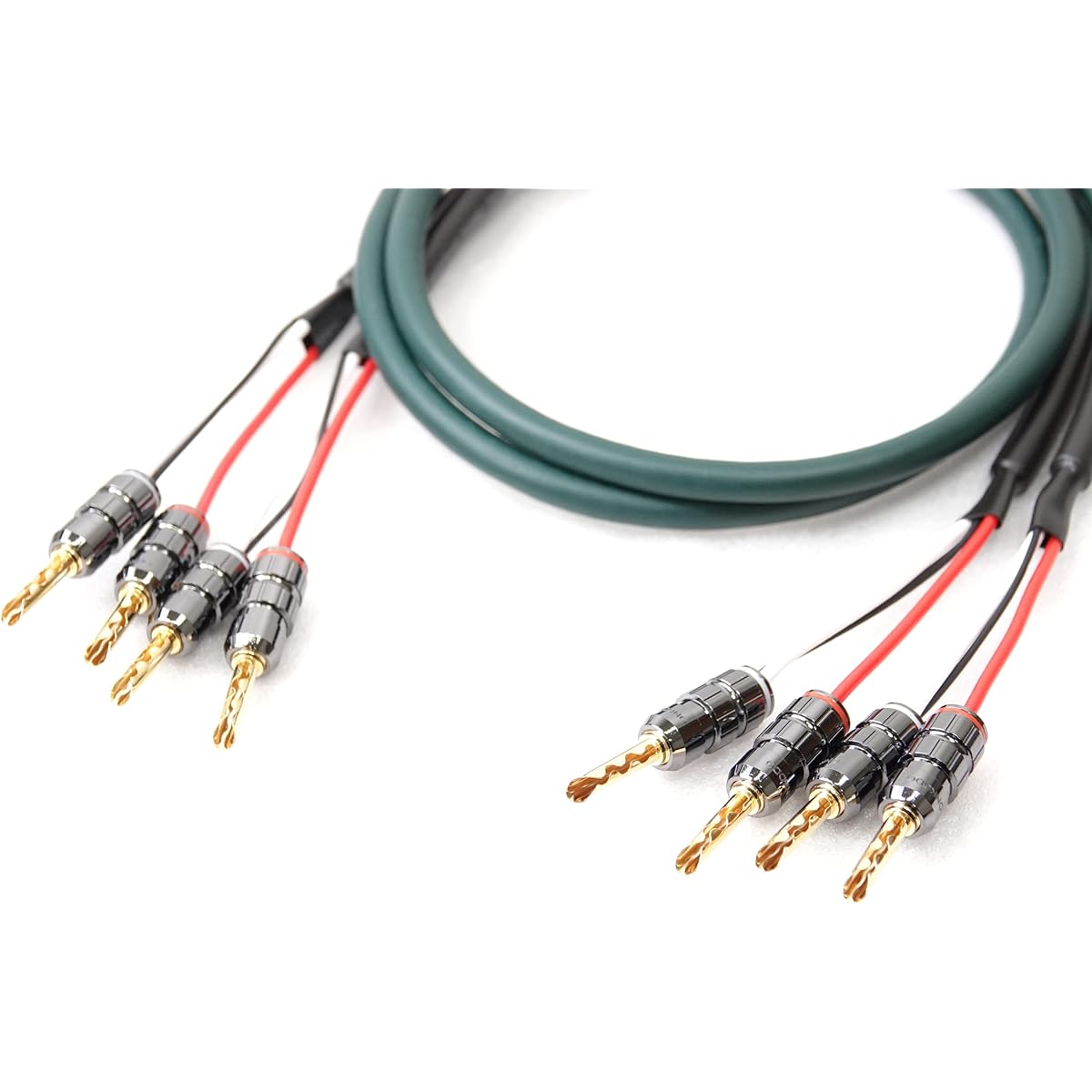 FURUTECH FS-15S Solid Wire 2-Core + Shielded Wire Beryllium Copper Gold Plated Speaker Cable with Banana Plugs Set of 2 (1.25m)
