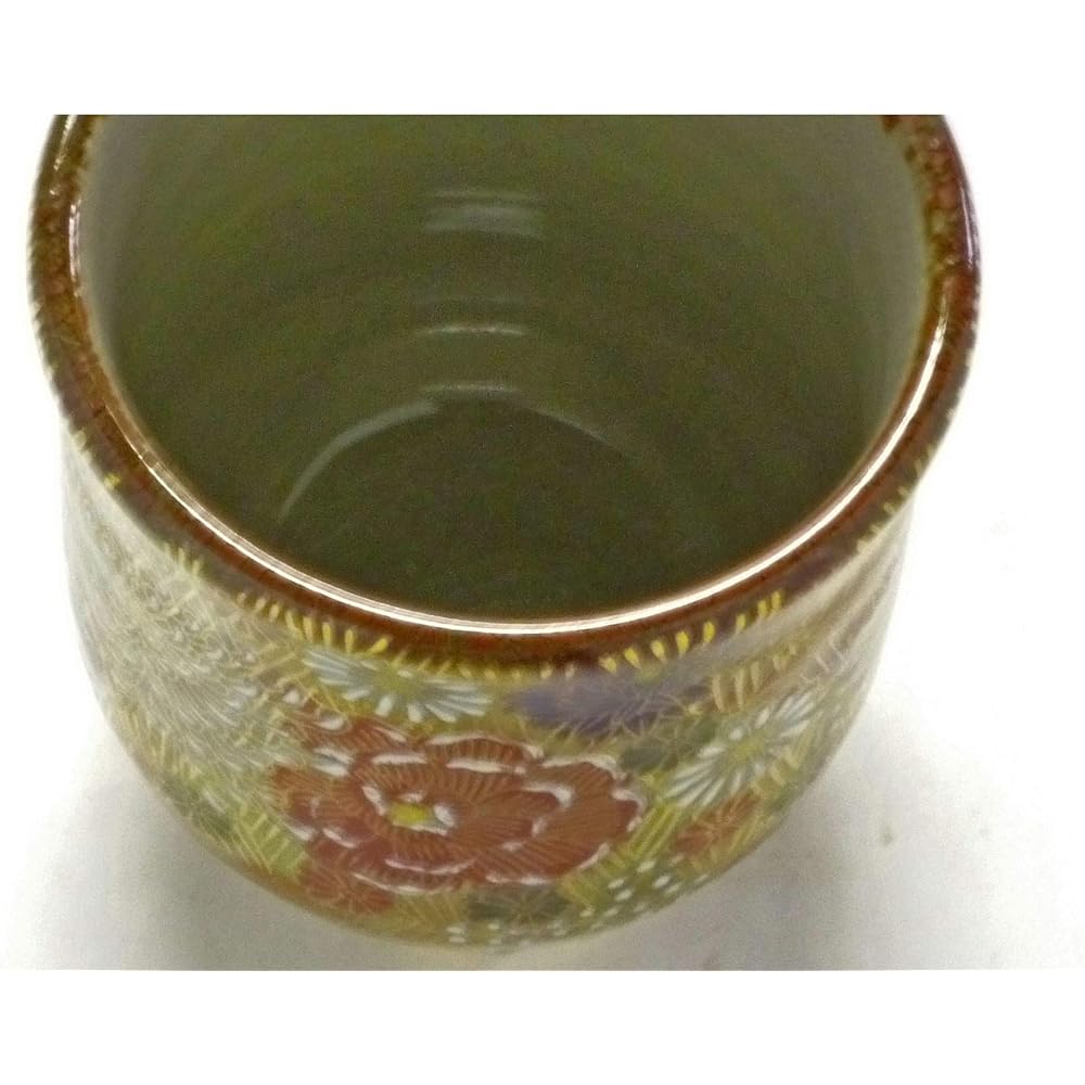 Kutani ware [Three-legged teacup] Kaga's lords and princesses Kibun (Kinhanazume)