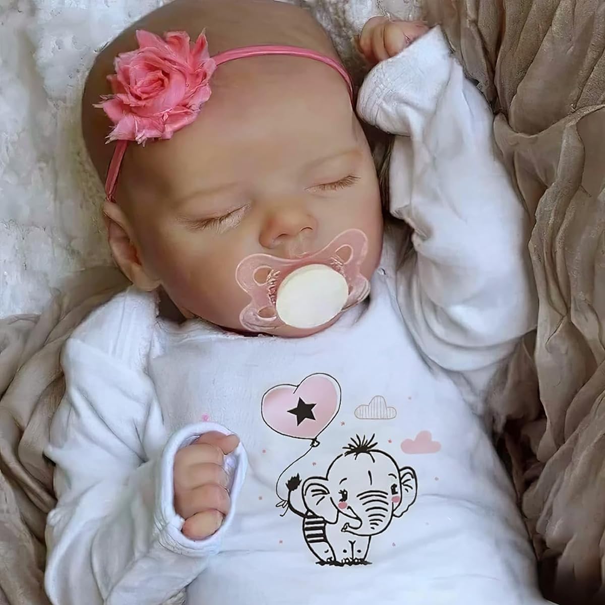 ADFO Lifelike Reborn Baby Doll Twinkle - Girl 17" - Soft Body Realistic - Newborn Baby Doll Full Vinyl Body Poseable Baby Girl with Feeding Kit Gift Box Ages 3+