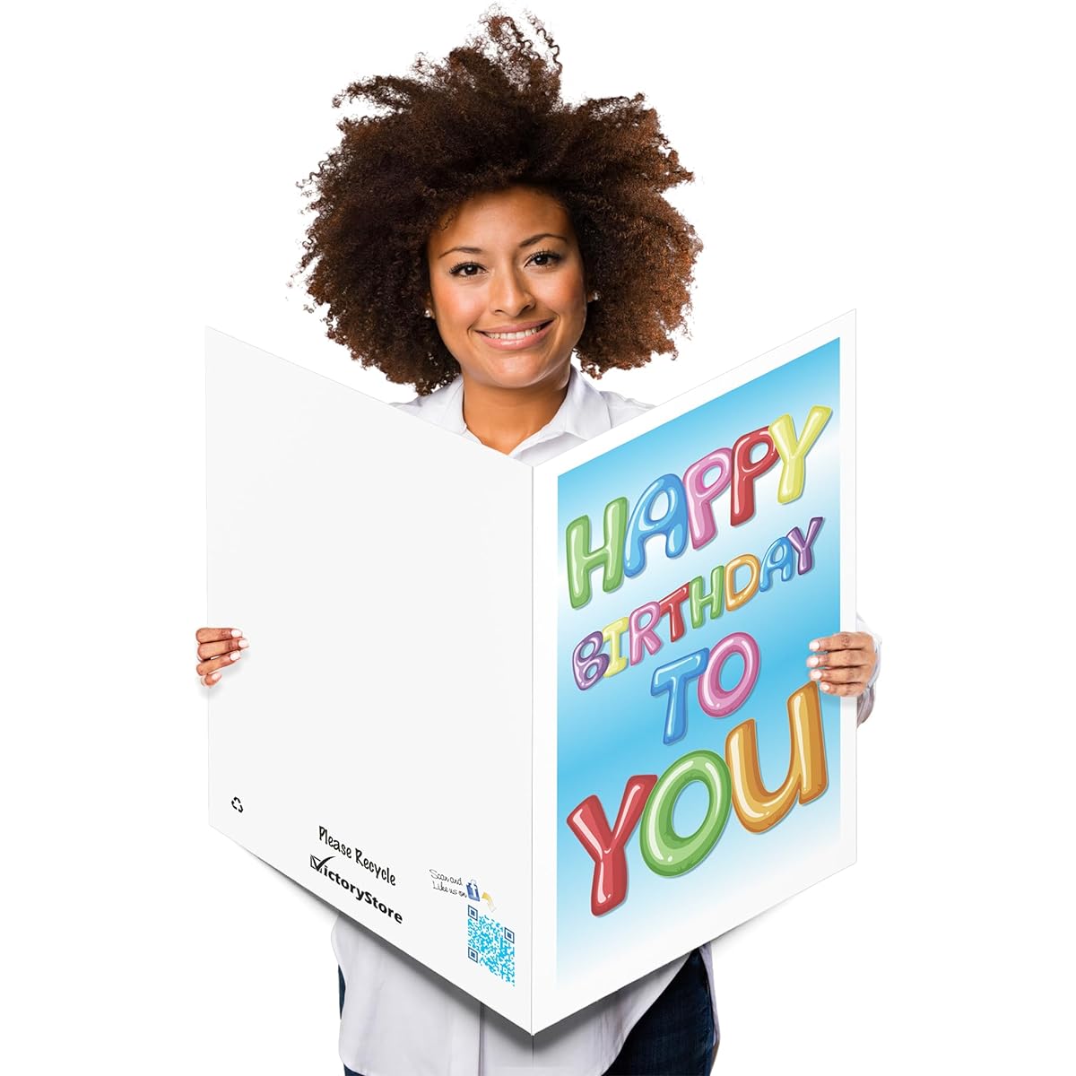 VictoryStore Jumbo Greeting Cards: Giant Birthday Card (Balloon Letter) 2' x 3' Card with Envelope