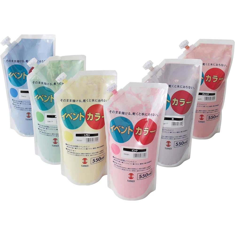 Turner Color Acrylic Paint Event Color Spout Pack 6 Colors B Set EV5500B 550ml