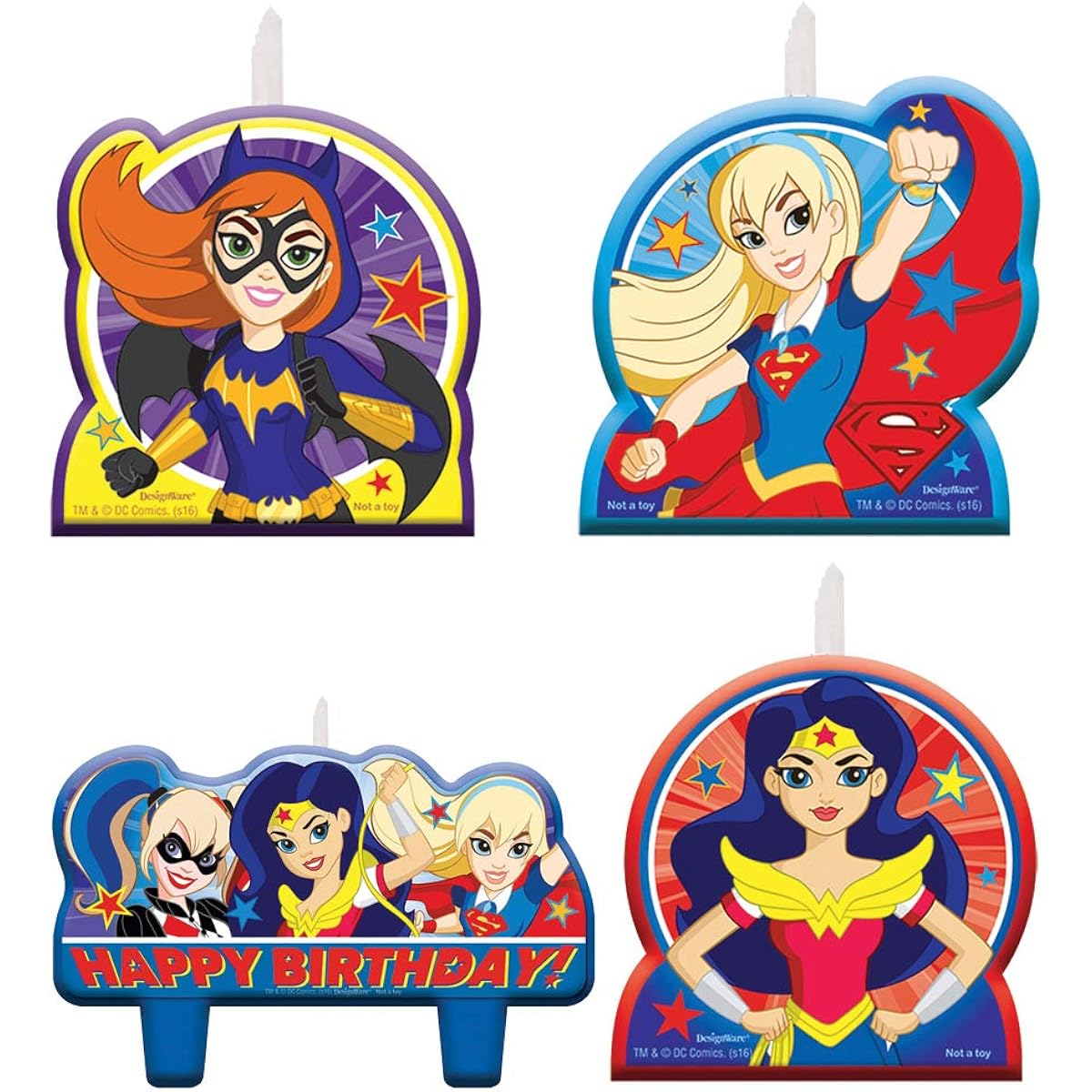 DC Superhero Girls Candles 4 pcs [4 manufacturer retail units per combined package sales unit] - SKU# 171609