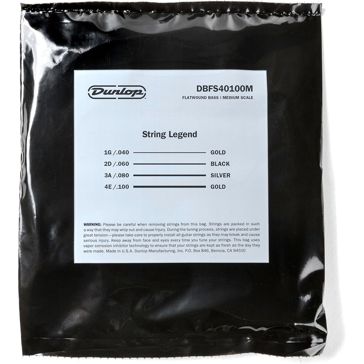 JIM DUNLOP Stainless Steel Flatwound Bass Strings DBFS40100M Electric Bass Strings