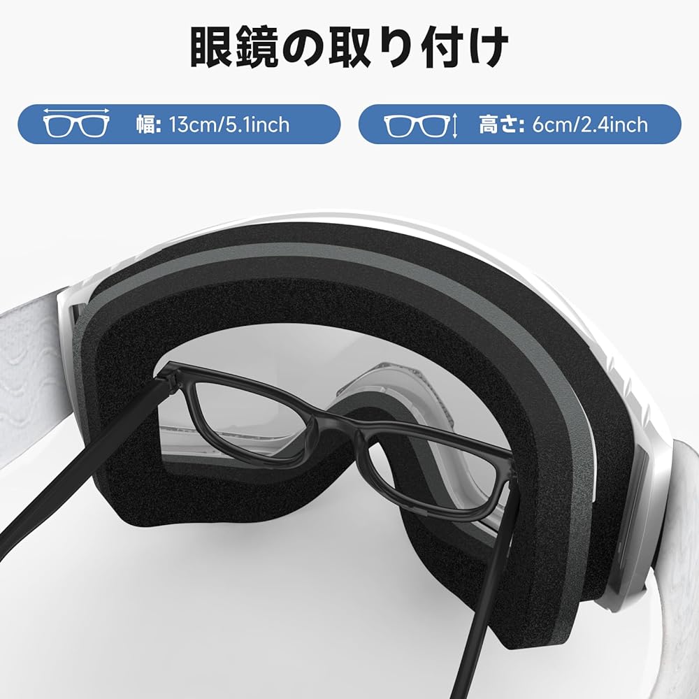 [Findway] Ski Goggles, Snow Goggles, Snowboard Goggles, Glasses Compatible, OTG, Anti-Fog, Wide View Baseball Lens, Windproof/Snowproof/UV Protection, Lightweight and Shockproof, Suitable for Adults, Men and Women, Sports Goggles for Climbing or Skiing