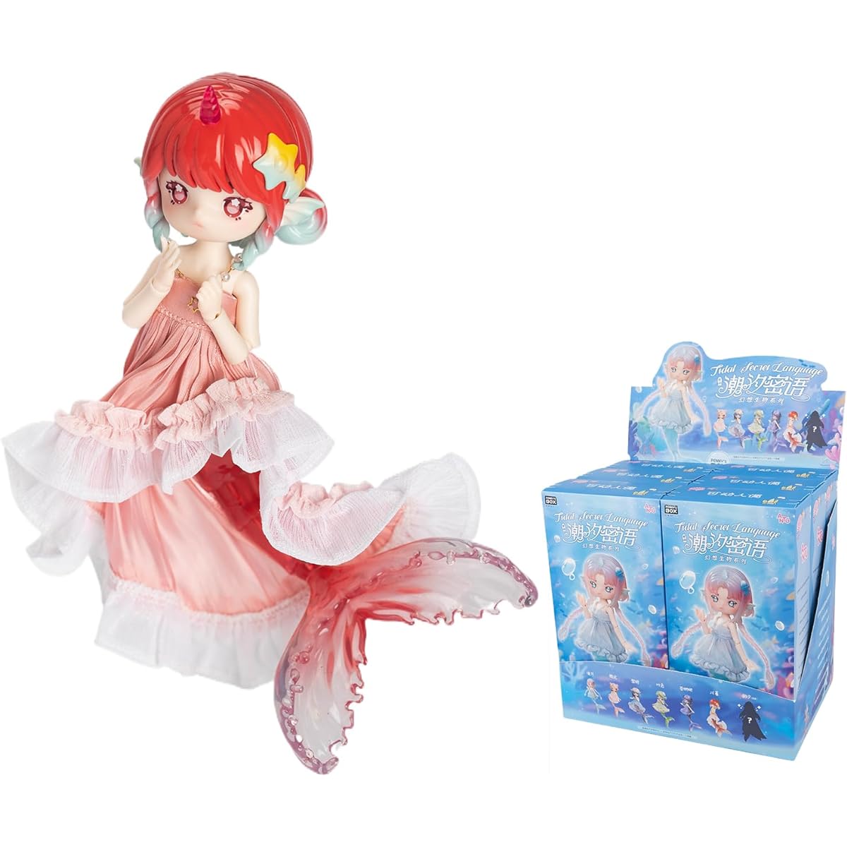 BEEMAI Antu Tidal Secret Language Mermaid Series Set of 6 (Set of 6 No Repeats) 1/12 BJD Doll Cute Figure Collectible Birthday Gift