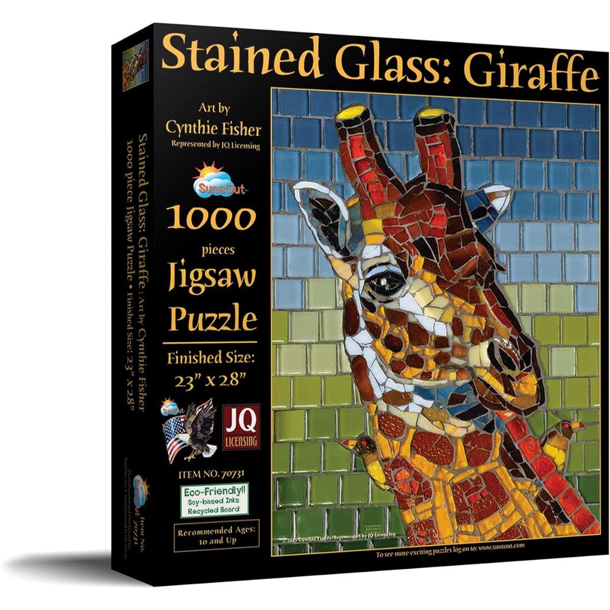 SUNSOUT INC Jigsaw Puzzle Stained Glass Giraffe 1000 Piece