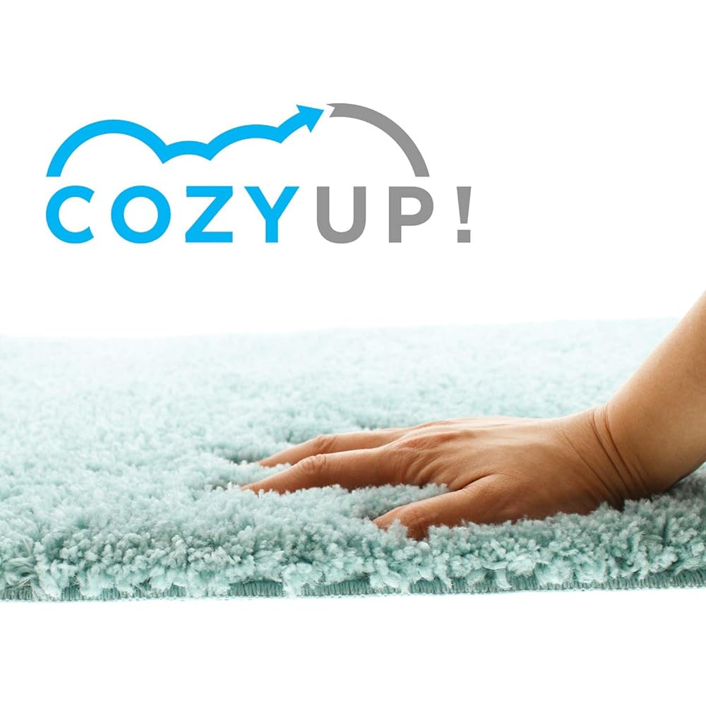 Hashizume Shoten Bathroom Foot Wiping Mat Blue Approx. 70cm x 100cm Cozy Up Bath Mat