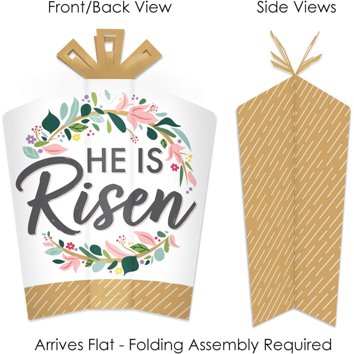 Big Dots of Happiness Religious Easter - Table Decorations - Christian Holiday Party Fold & Flare Centerpieces - 10 Pieces