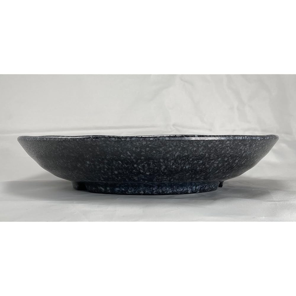 MARUKEI Round Plate / 23cm Round Deep Plate 1L Stone Grain Made in Japan Unbreakable Dishwasher Safe Stackable "Takumi-an" D258 ISM 5 Piece Set [Commercial Set]