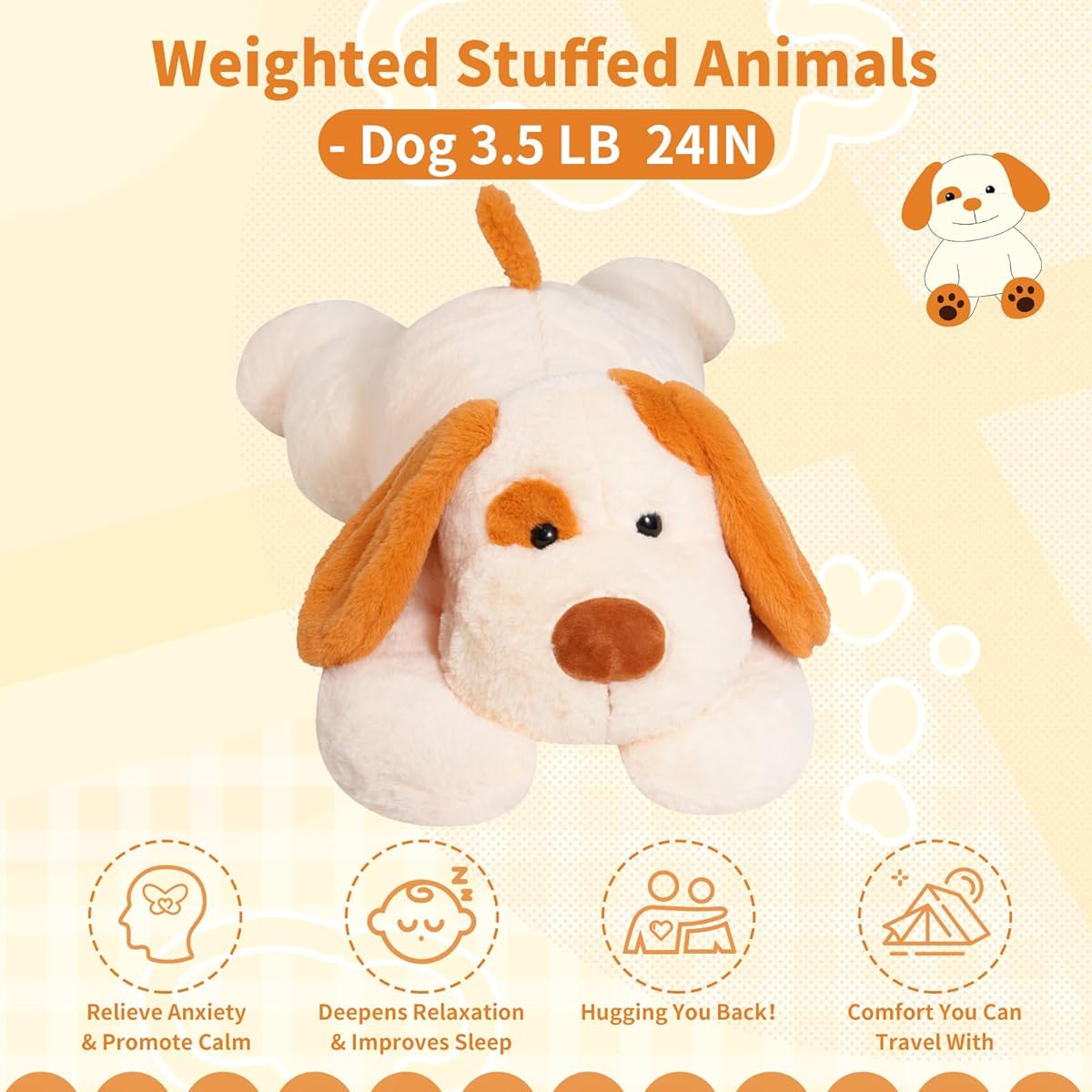 Mewkou 3,500 lbs Weighted Plush Super Soft Cartoon Body Pillow Bedding Gift