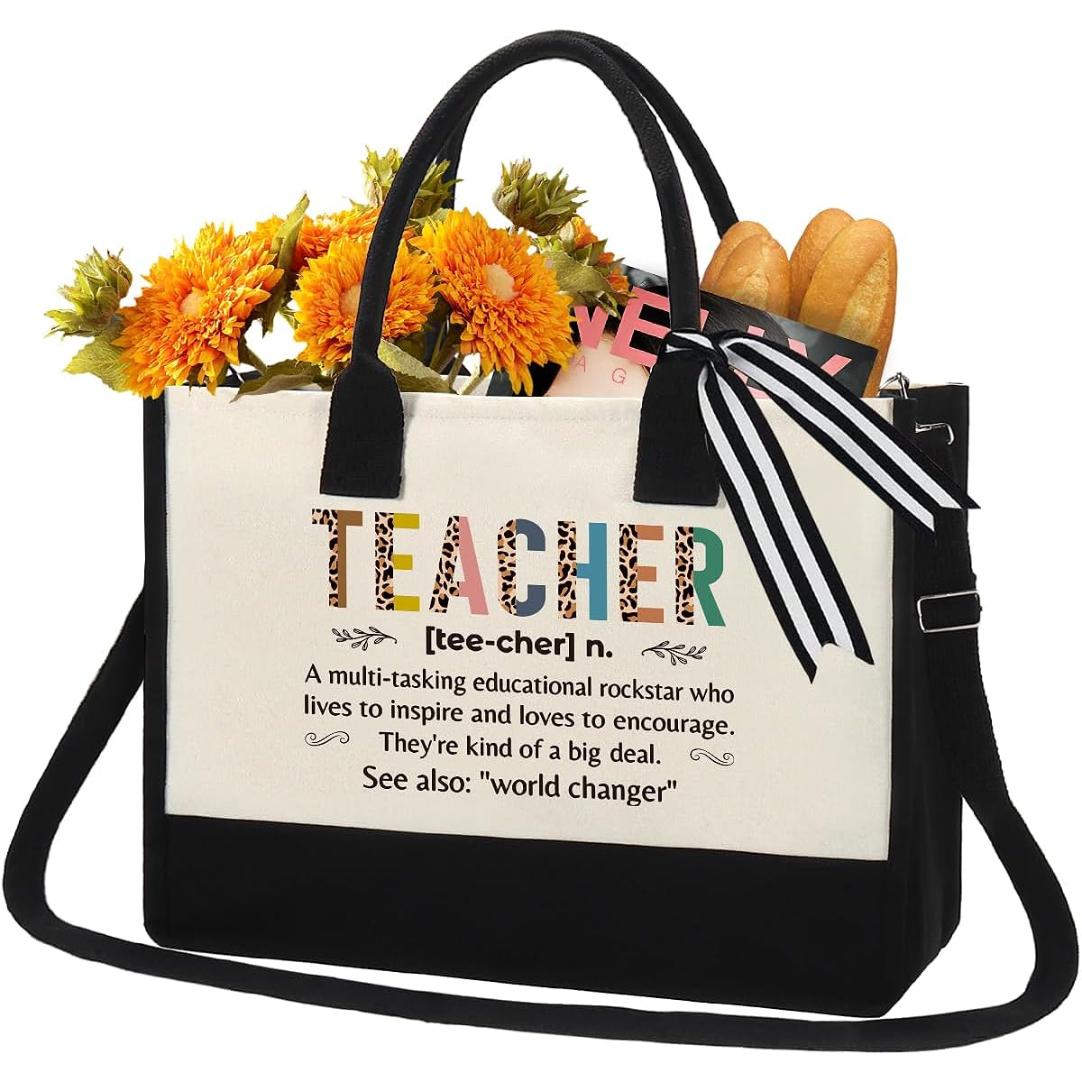 Xinezaa Thank You Teacher Gifts, Teacher Appreciation Gifts for Women, Teacher Tote Bags, Teacher Graduation Gifts, Funny Teacher Birthday Gifts, Appreciation Week Teacher Gifts