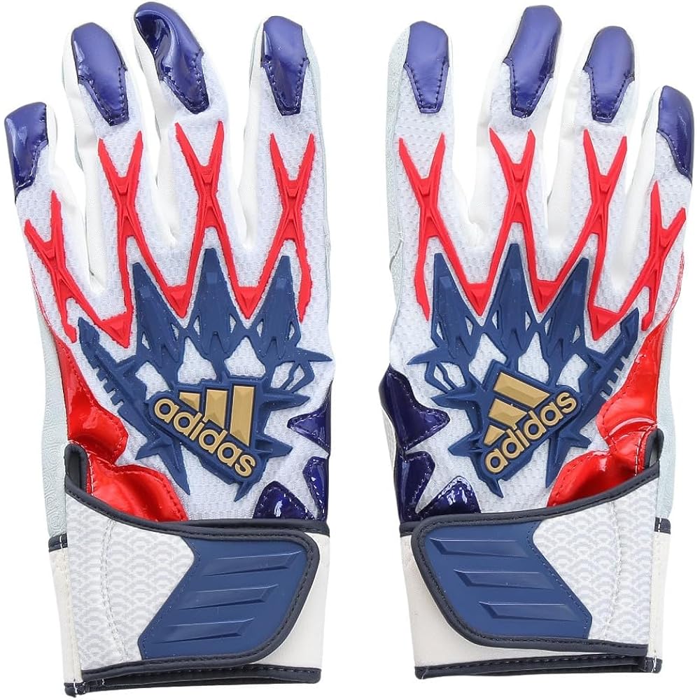 [adidas] Men's Batting Gloves TOP2 For Both Hands LBG003 1129 White x Navy S Baseball Wear Gloves