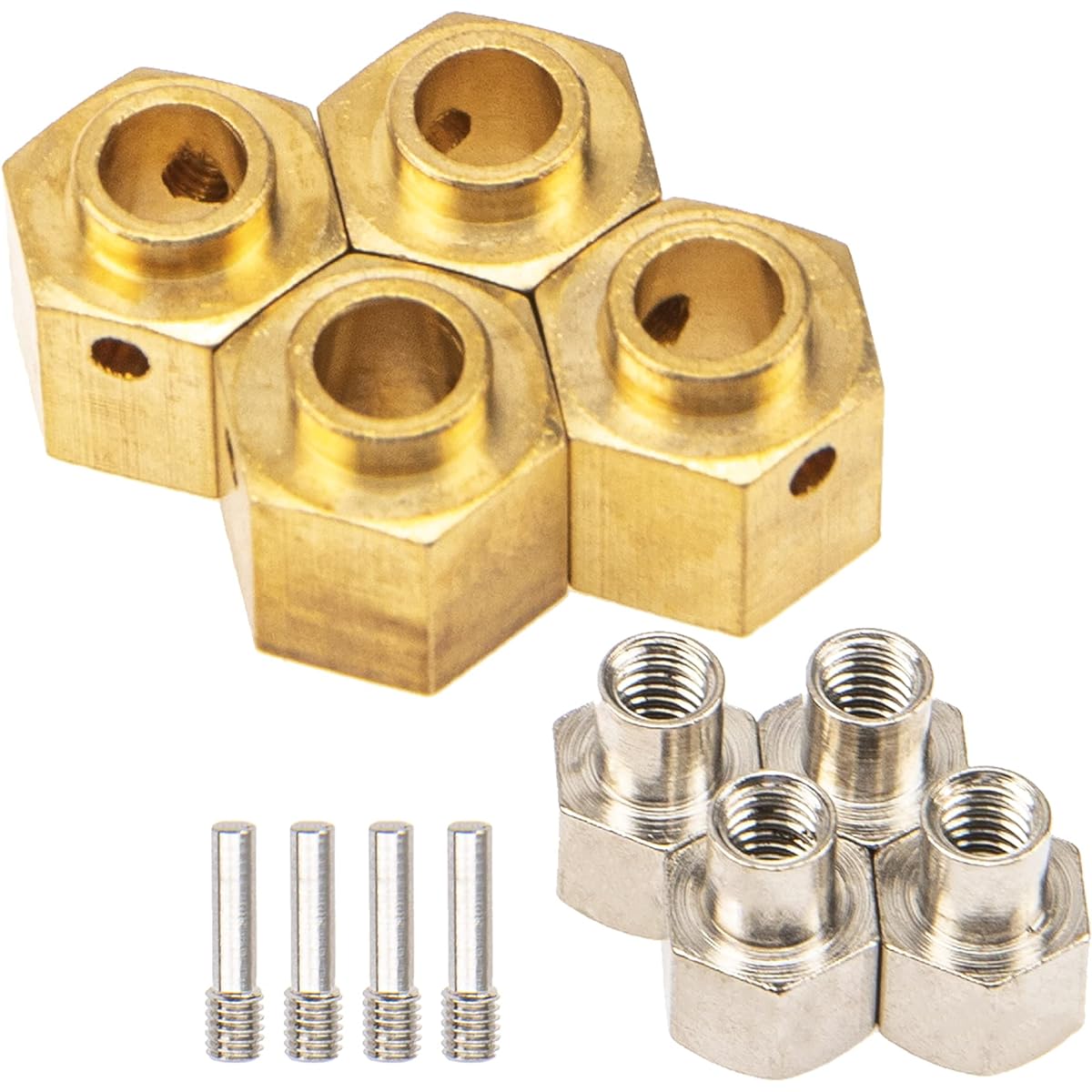 Vgoohobby RC Hex Hub 12mm Brass Wheel Hex Drive Expansion Adapter Counterweight for Axial SCX10 III AXI03007 RC Crawler