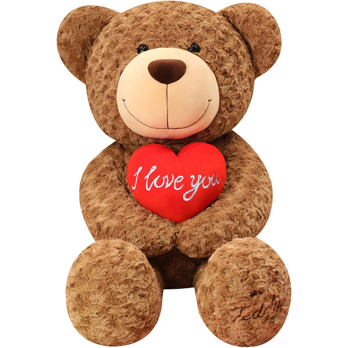 ROCHEMON Teddy Bear Plush Toy Valentine's Day Gift for Boyfriend Heart Boyfriend Brown 19.7 Inch