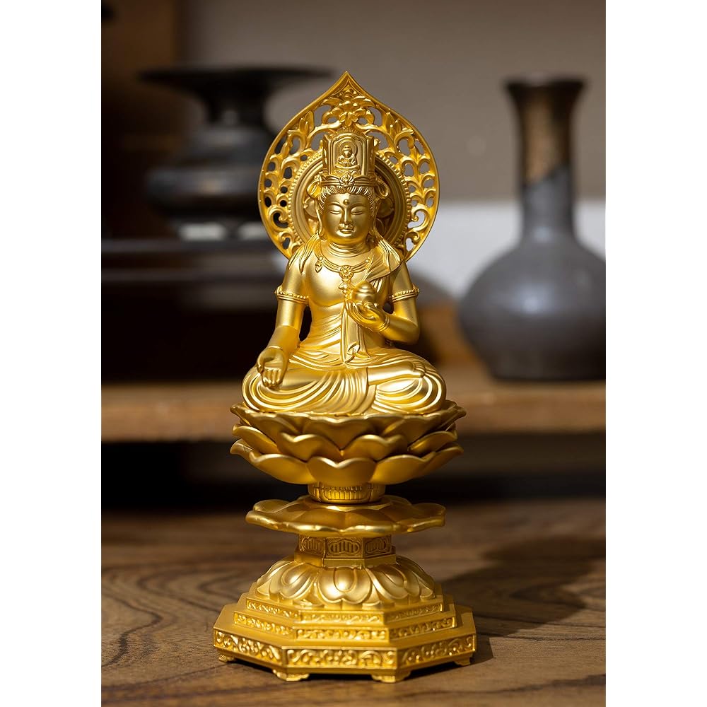 Buddha statue Kokuzo Bodhisattva 15cm (gold plated/24K gold) Buddhist sculptor: Hideun Makita Original model ___ (born in the Year of the Ox and the Tiger) Zodiac Guardian Principal Image Zodiac Takaoka Copperware (Kokuzo Bosatsu)