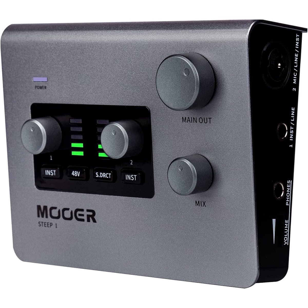 MOOER SteepⅠ Audio Interface for Professional Recording Stero Sound 24bit/192 Khz Audio Port Tpye-C 2x 1/4" Trs Mono Jack Microphone/Headphone