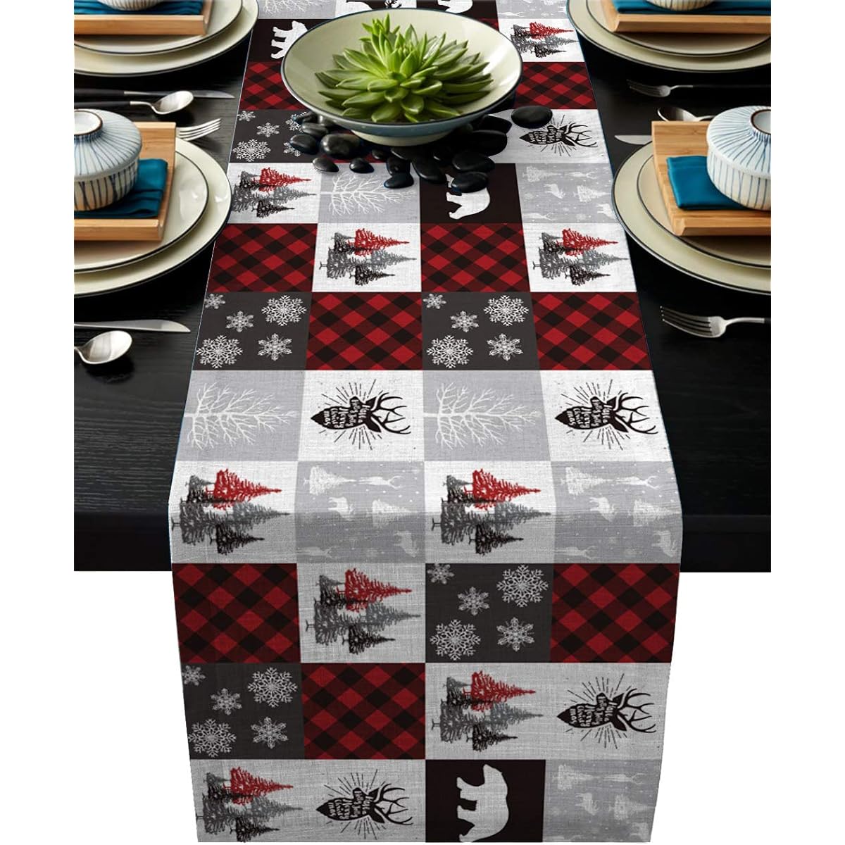 ARTSHOWING St. Patrick's Day Table Runner Party Supplies Fabric Decorations for Wedding Birthday Baby Shower 13 x 70 Inch Dreamy Lucky Shamrock Leaves 13x90inch