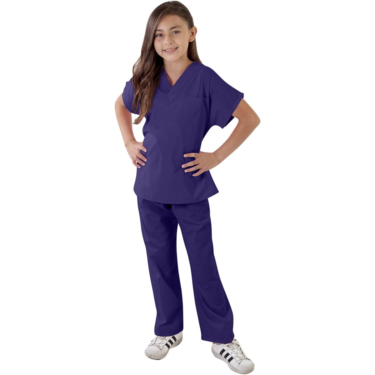 Natural Uniforms M&M Scrubs Kids Pretend Play Costume Scrub Set Lab Coat Soft Touch Fabric