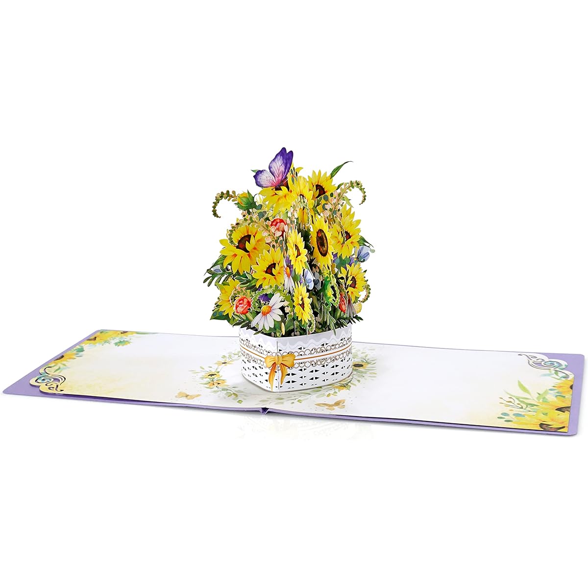 CUTPOPUP Mother's Day Card Pop Up, Birthday 3D Greeting Card (Sunflowers White Vase)