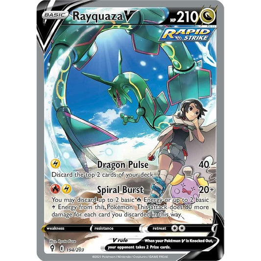 Rayquaza V - 194/203 - Ultra Rare (Full Art) - Sword & Shield - Evolving Sky