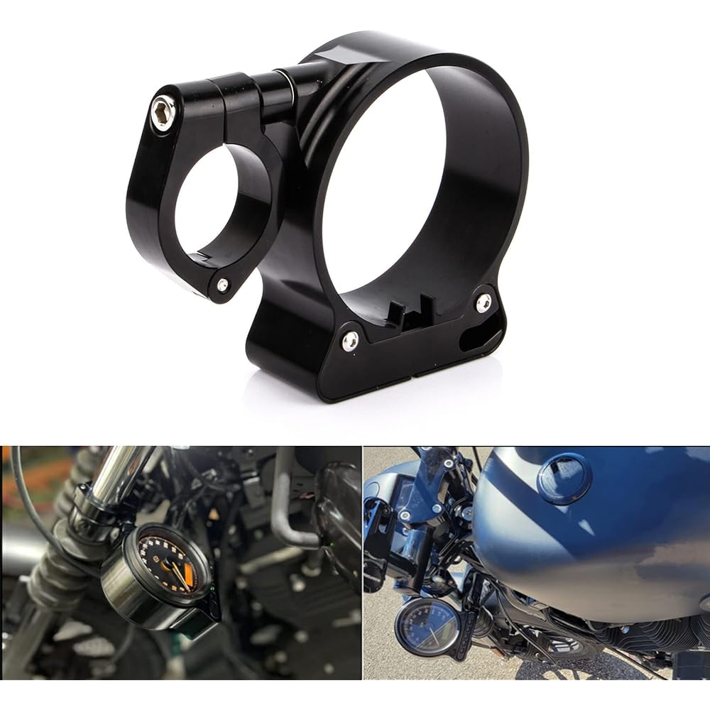 PLSUS Motorcycle Speedometer Side Mount Relocation Bracket Adjustment Odometer Mount Holder for Harley Sportster XL 883 1200 Black PL-9
