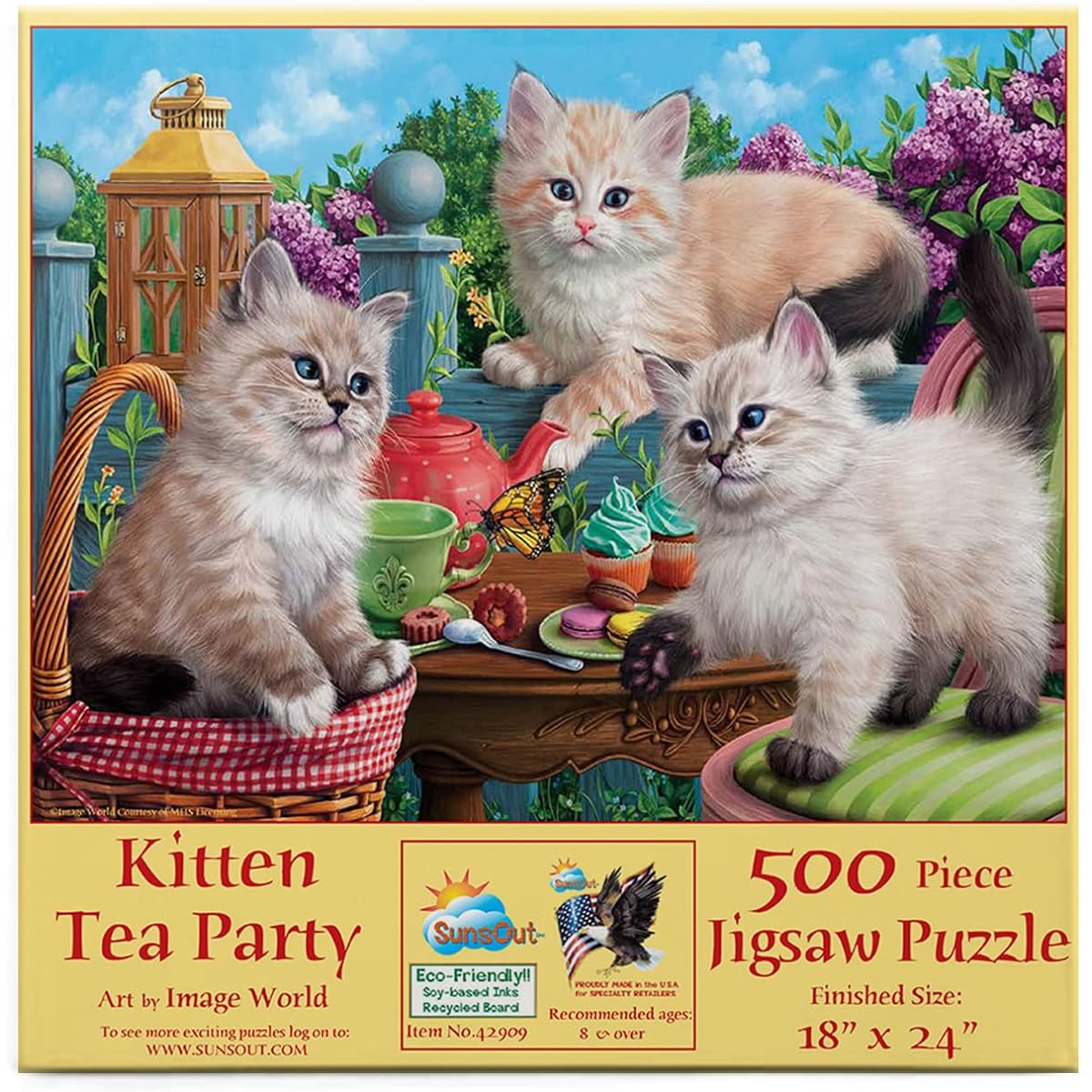 SUNSOUT INC Kitten Tea Party 500 Piece Jigsaw Puzzle