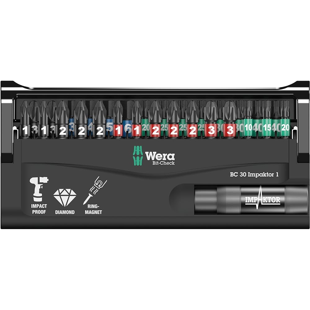 Wera 05057690001 | Bit Check 30 Impactor 1 Bit Set, 30 Pieces